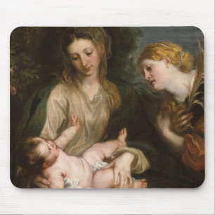 Virgin & Child with Saint Catherine of Alexandria Mouse Pad