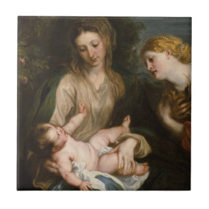 Virgin & Child with Saint Catherine of Alexandria Tile