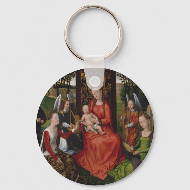 Virgin & Child with Saints Catherine of Alexandria Keychain (Front)