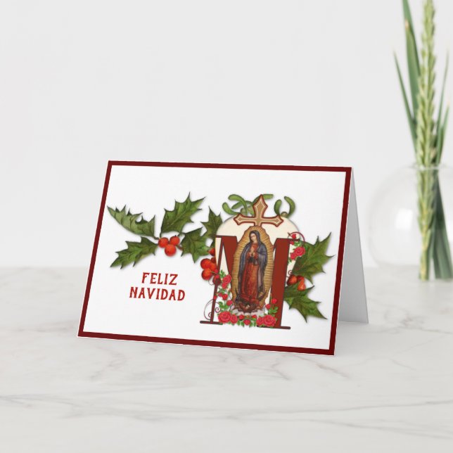 Virgin de Guadalupe Christmas Religious Hispanic Card (Front)