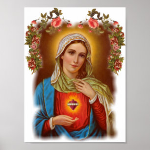 Virgin holy mother Mary, saint mary,vintage Poster