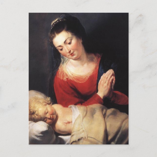 Virgin in Adoration before the Christ Child Postcard (Front)