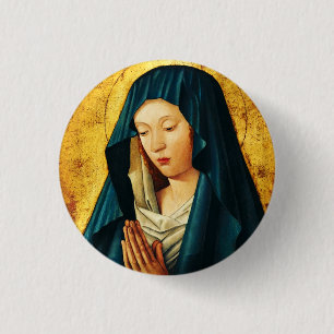 Virgin in prayer of Riga 1 Inch Round Button
