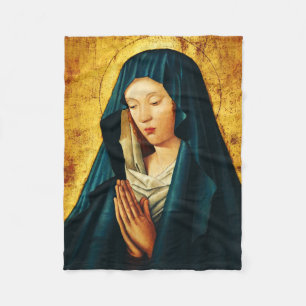 Virgin in prayer of Riga Fleece Blanket