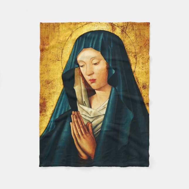 Virgin in prayer of Riga Fleece Blanket (Front)