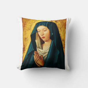 Virgin in prayer of Riga Throw Pillow