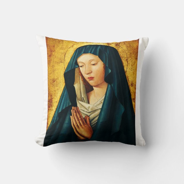 Virgin in prayer of Riga Throw Pillow (Front)