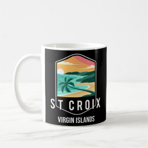 Virgin Islands Beach Sunset Palm Tree St Croix Vac Coffee Mug