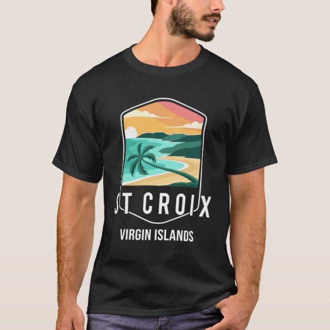 Virgin Islands Beach Sunset Palm Tree St Croix Vac T-Shirt (Front)