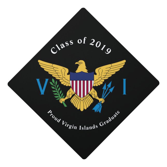 Virgin Islands Flag Graduate Graduation Cap Topper (Front)