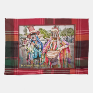 Virgin Islands Masqueraders St. Croix USVI Madras Kitchen Towel