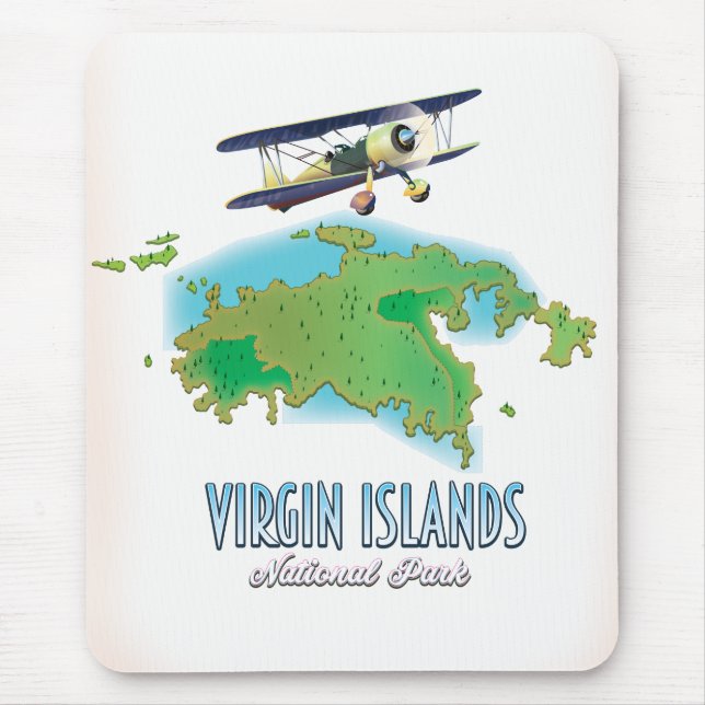 Virgin Islands National Park map Mouse Pad (Front)