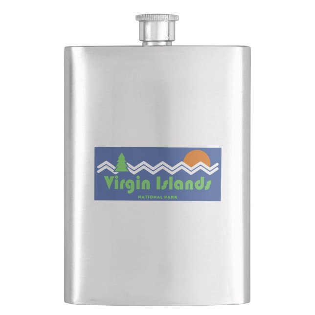 Virgin Islands National Park Retro Hip Flask (Front)