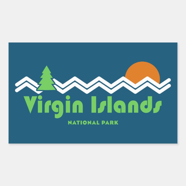 Virgin Islands National Park Retro Sticker (Front)