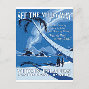 Virgin islands, national park, see the milky way postcard