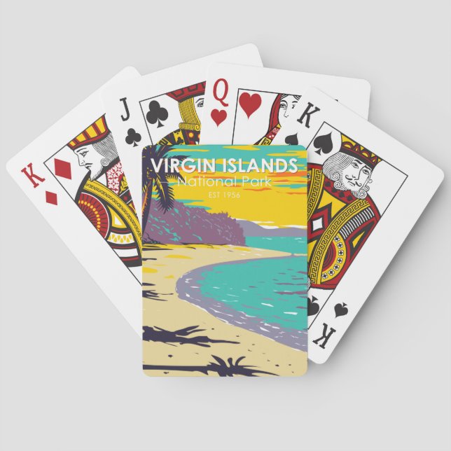 Virgin Islands National Park Trunk Bay Beach  Playing Cards (Back)