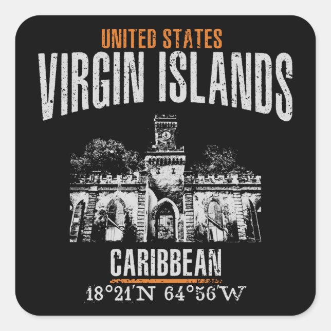 Virgin Islands Square Sticker (Front)