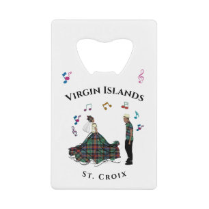 Virgin Islands St. Croix USVI Madras Plaid Credit Card Bottle Opener