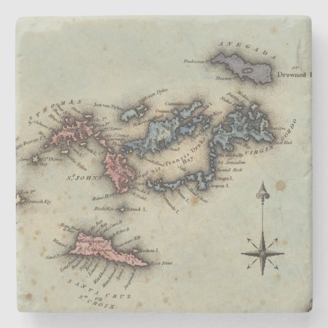 Virgin Islands Stone Coaster (Front)