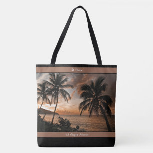 Virgin Islands Sunset USVI Tropical Personalize Tote Bag
