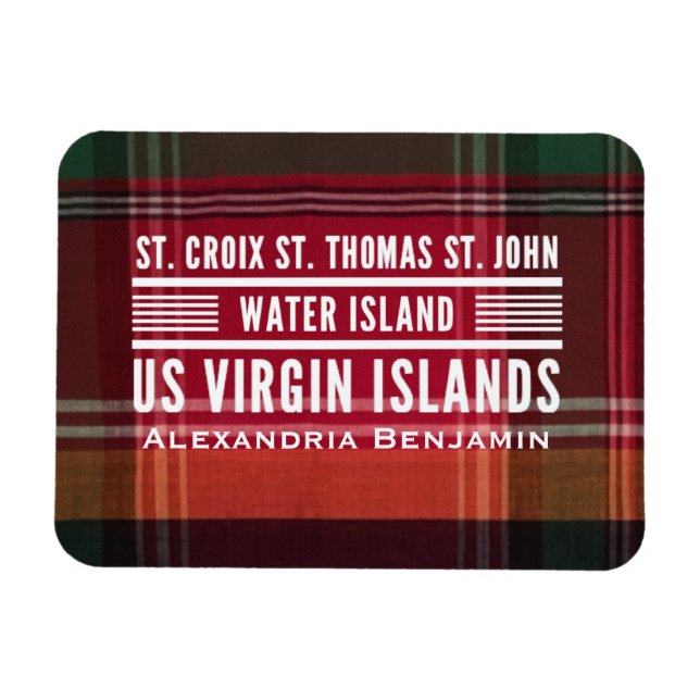 Virgin Islands USVI Caribbean Madras Personalize Magnet (Horizontal)