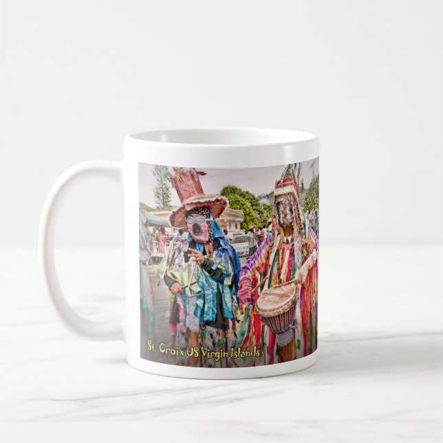 Virgin Islands USVI Masqueraders Mask Coffee Mug (Left)