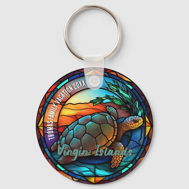 Virgin Islands Vacation Souvenir  Keychain (Front)
