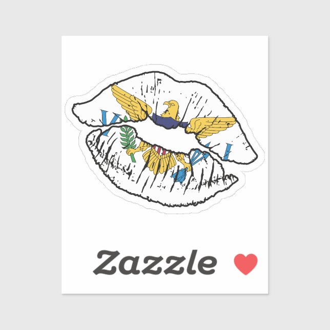 Virgin Islands Virgin Islander Lipstick Love Flag (Sheet)