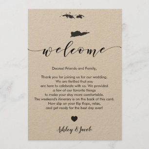 Virgin Islands Wedding Welcome Letter & Itinerary Program