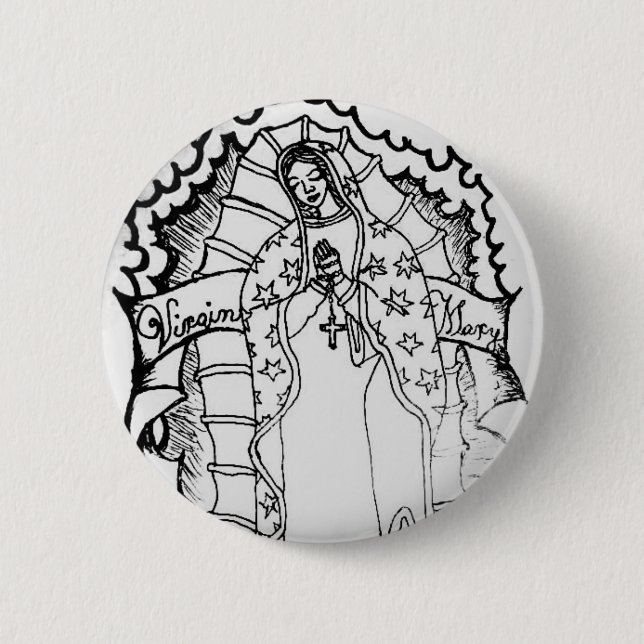 Virgin Mary 2 Inch Round Button (Front)