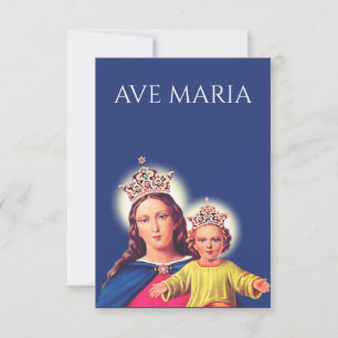 Virgin Mary and Baby Jesus Holy Card Ave Maria