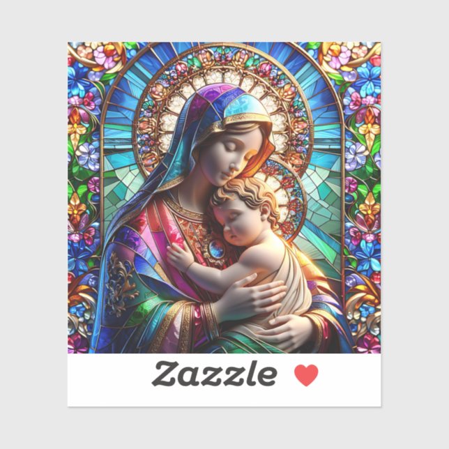 Virgin Mary and Baby Jesus Stained Glass (Sheet)