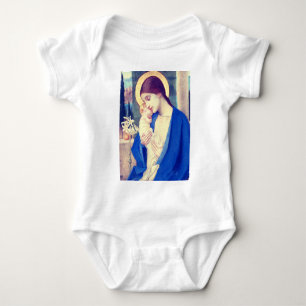 Virgin Mary and Child by Marianne Stokes Baby Bodysuit