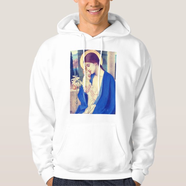 Virgin Mary and Child by Marianne Stokes Hoodie (Front)