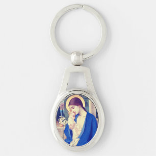 Virgin Mary and Child by Marianne Stokes Keychain