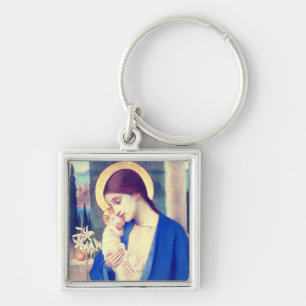 Virgin Mary and Child by Marianne Stokes Keychain