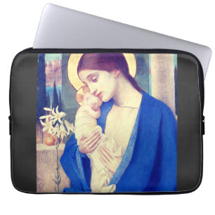 Virgin Mary and Child by Marianne Stokes Laptop Sleeve