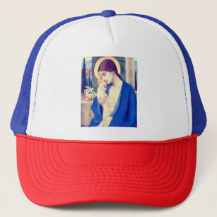 Virgin Mary and Child by Marianne Stokes Trucker Hat