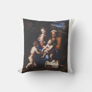 Virgin Mary and Child with John the Baptist Throw Pillow