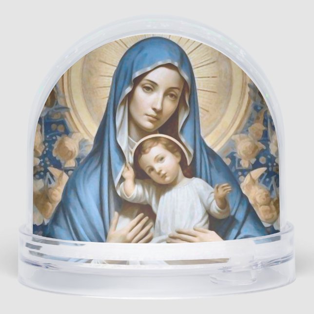 Virgin Mary and Christ Child in Soft Blues Golds (Arrière)