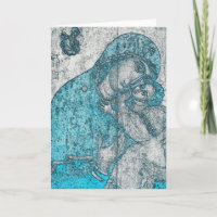 Virgin Mary and Infant Jesus Christ Vintage Blue