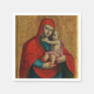 Virgin Mary and Jesus Child by Jan Rombauer Napkin