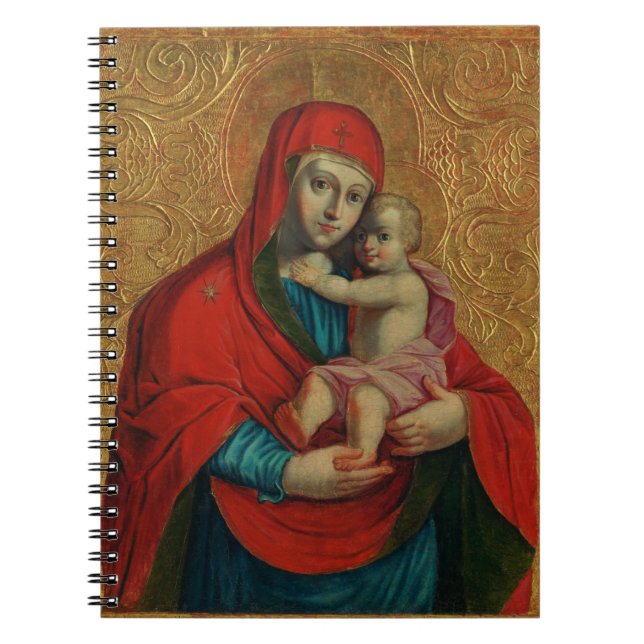 Virgin Mary and Jesus Child by Jan Rombauer Notebook (Front)