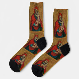 Virgin Mary and Jesus Child by Jan Rombauer Socks