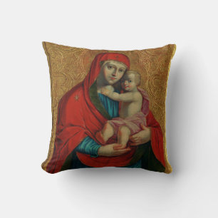 Virgin Mary and Jesus Child by Jan Rombauer Throw Pillow