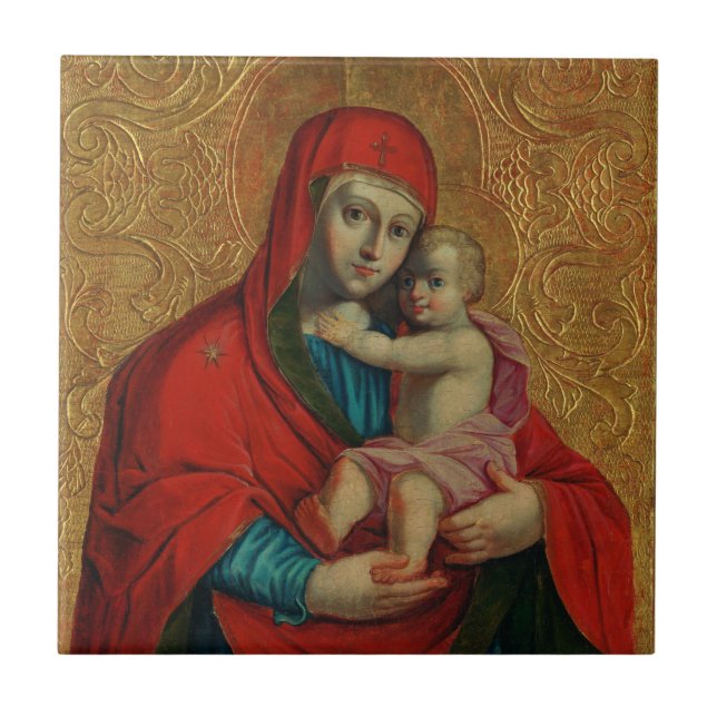 Virgin Mary and Jesus Child by Jan Rombauer Tile (Front)