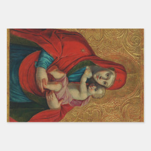 Virgin Mary and Jesus Child by Jan Rombauer Wrapping Paper Sheet