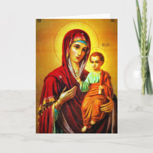 Virgin Mary and Jesus Holiday Card