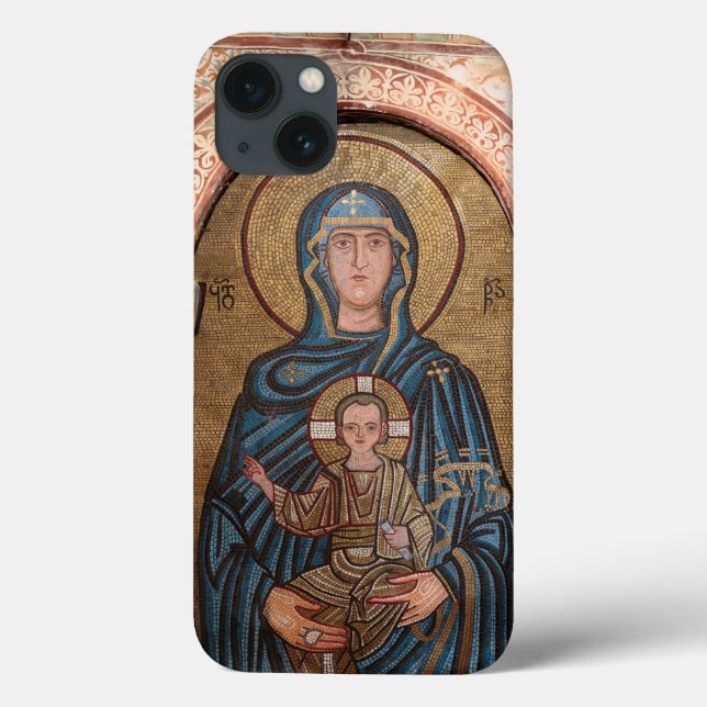 Virgin Mary And Jesus Mosaic Case-Mate iPhone Case (Back)