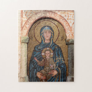 Virgin Mary And Jesus Mosaic Jigsaw Puzzle
